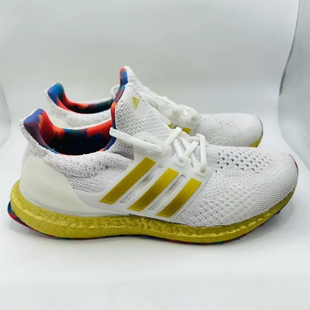 adidas UltraBoost 5.0 DNA Title IX Womens Sneakers White/Gold Size 7.5 | EUC